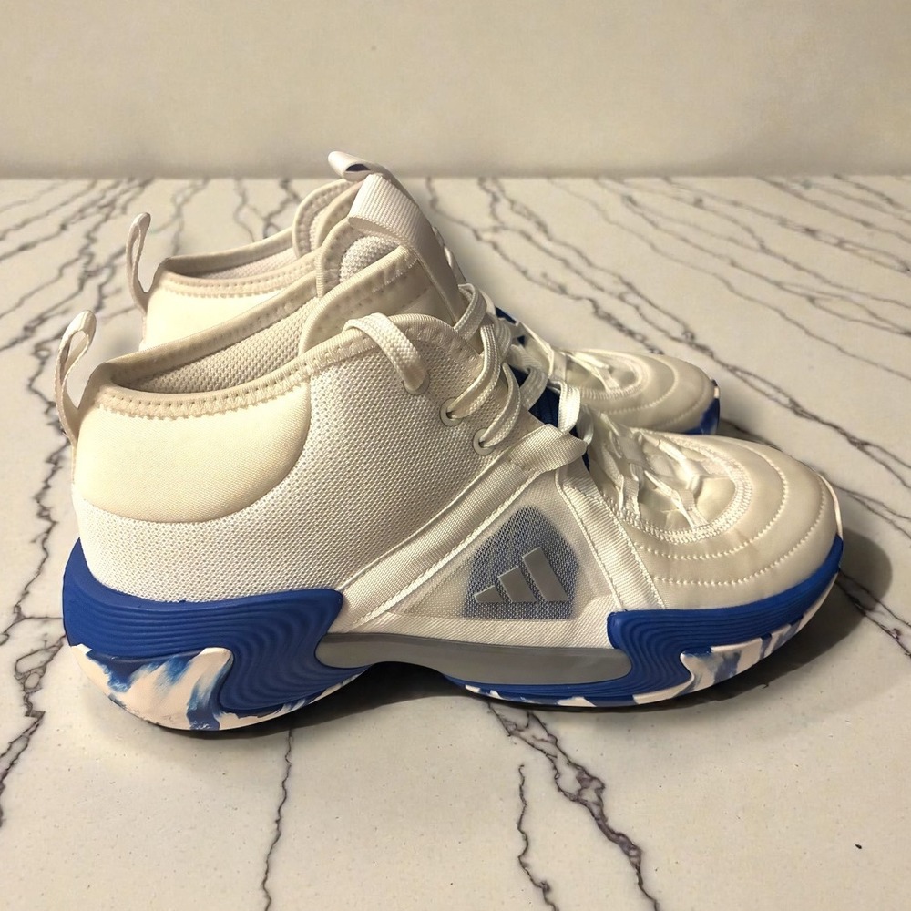 Adidas Exhibit Select Mid White Royal Blue Basketball Shoes Women 9.5 CLEAN - Picture 7 of 15